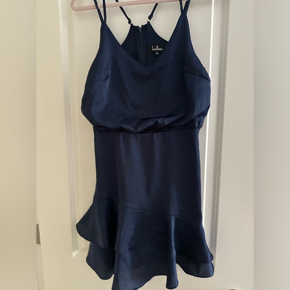 Lulus Dresses & Skirts - Navy Satin Dress